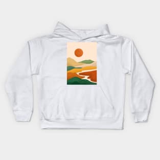 Modern Earthy Tones Mountains 17 Kids Hoodie